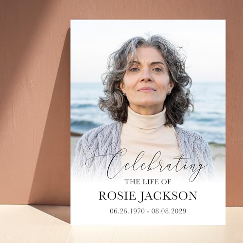 Custom Funeral Welcome Sign with Photo, Memorial Yard Sign, Celebration of Life Welcome Board, Personalized Remembrance Sign for Funeral Service - CCTC03 - color: Background #03