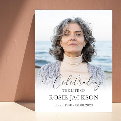 Custom Funeral Welcome Sign with Photo, Memorial Yard Sign, Celebration of Life Welcome Board, Personalized Remembrance Sign for Funeral Service - CCTC03 - color: Background #03