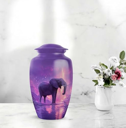 Elephant Human Ashes Urns Combo - Funeral Urn Set for Ashes - 10 and 3 Inch - color: Elephant-2, size: combo-3