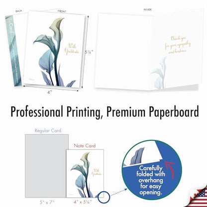 The Best Card Company - 10 Sympathy Thank You Cards (4 x 5.12 Inch) - Boxed Flower Condolence Gratitude - Blooming Expressions AM6221STG-B1x10 - style: Blooming Expressions - Assorted 10 Cards