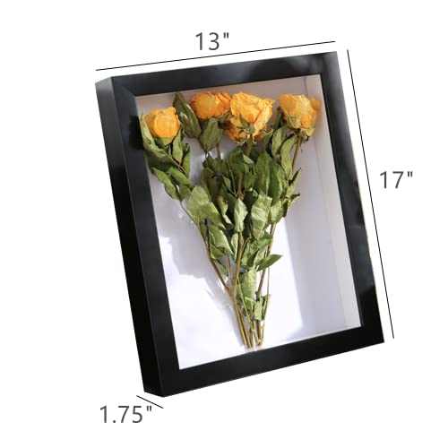 Shadow Box Picture Frame,Frame for Dried Flowers,1.2" Deep Hollow Display Frame,Graduation Cap Shadow Box for Wall and Tabletop Display Bouquet Mementos Medals Photos Memory Box (12x16“)
