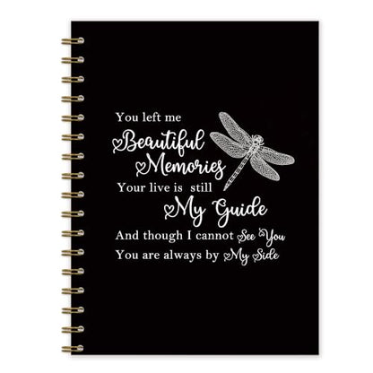 Dragonfly Memorial Gifts Spiral Notebook Journal 5.5x8.3in | Sympathy Bereavement Gifts for Loss of Loved One, Remembrance Condolences Notebook Journals Gift for Loss - color: Mourn Dragonfly