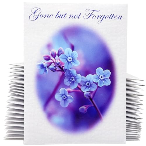 Forget Me Not Seeds - Gone But Not Forgotten Funeral Favors - Prefilled Seed Packets - Ready to Give - Pack of 20 - color: Not Forgotten