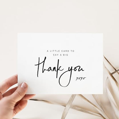 Blank Thank You Cards with Envelopes by ThreeKin - 25 Folded 3.5 x 5 Inch Cards for Weddings, Graduations, Baby Showers, Business & Birthdays - All Occasion Stationery Set, US Owned Business - style: Thank You