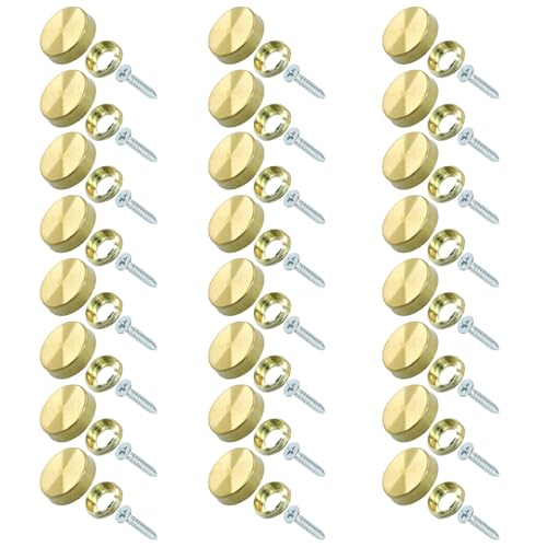 Decorative Screw Covers, 16mm, Gold, 24 Pack - size: 16mm-24 Pack-Gold
