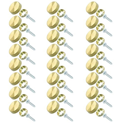 Decorative Screw Covers, 16mm, Gold, 24 Pack - size: 16mm-24 Pack-Gold