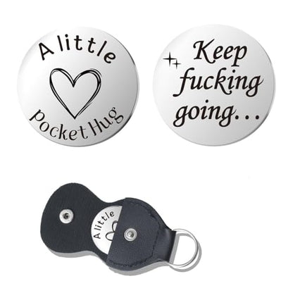Pocket Hug Token for Women Men Him Birthday Inspirational Gifts for Daughter Friend Long Distance Gifts for Wife Mom - color: Keep Fucking Going