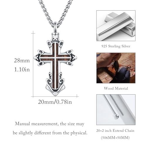 925 Sterling Silver Celtic Cross Urn Necklace for Ashes - color: silver-i