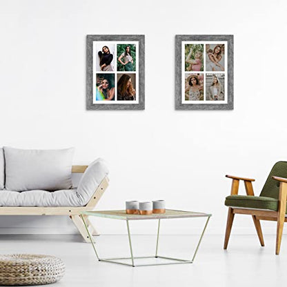 11x15 Collage Frame, 4 Open 5x7 Photo Frame Collage for Wall - color: Grey, size: 11x15 - (4 open5x7）