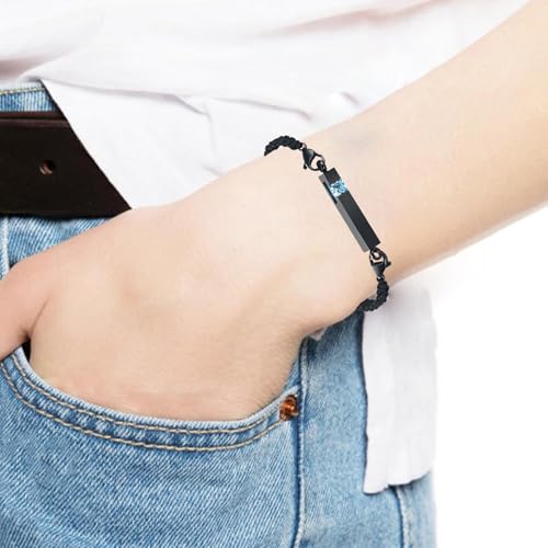 Harbeingt Adjustable Urn Bracelet for Ashes for Women Cremation Jewelry - color: Black Blue1