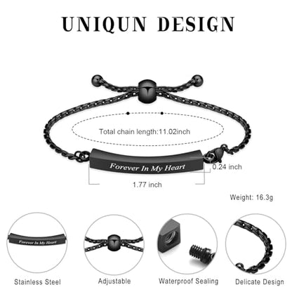 Minicremation Shiny Crystal Cremation Bracelet for Ashes for Women Cube Urn Bangle Locket Ash Holder Memorial Jewelry Bracelet Keepsake Gift - color: 2pcs-black