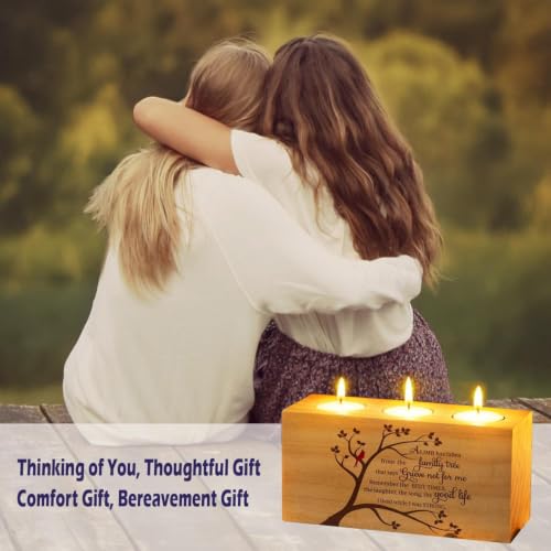 Sympathy Bereavement Gift for Loss of Loved One - Memorial Candle Holders - Handcrafted Wooden Keepsake with Poem - Condolence for Loss of Mother, Father (A Limb) - color: A Limb