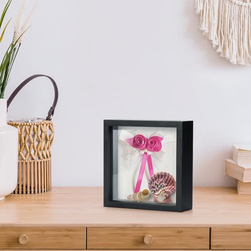 TJ.MOREE Small Shadow Box Frame 5 x 5 Display Case Wooden Picture Frame - color: Black, size: 5x5