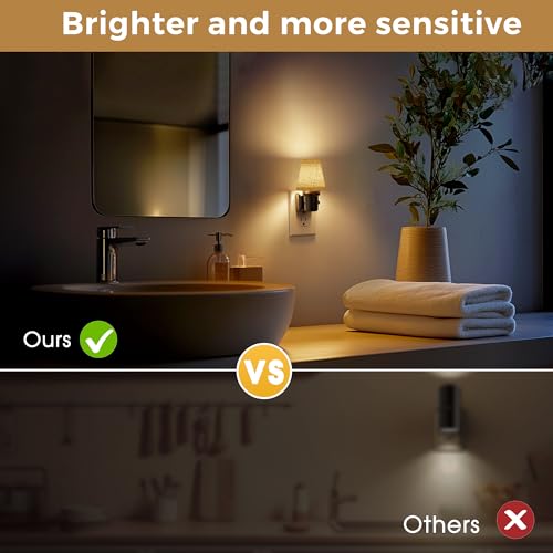 L LOHAS LED Night Lights Plug into Wall, Linen Fabric Night Light - color: Round Platform-3000K, size: 1 Pack