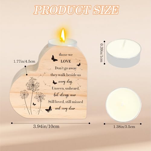 Sympathy Gifts for Loss of Loved One - Memorial Bereavement Condolence Remembrance Gifts for Mother Father Grandma Grandpa Loss of Loved One Those We Love Heart Shaped Candle Holders