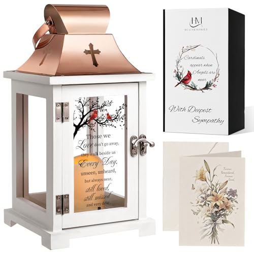 Memorial Lantern Sympathy Gifts for Loss of Loved One | Memorial Gift with Sympathy Card, Condolences Gift for Loss of Loved One, Funeral Bereavement Gift Ideals in Loving Memory - color: Those We Love Don't Go Away
