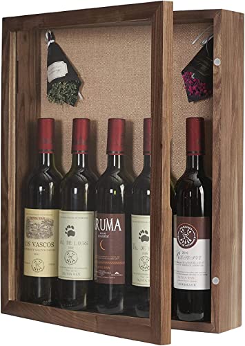 16x20 Large 4-Inch Deep Solid Wood Shadow Box with Hinged Door, Walnut - color: Walnut, size: 16x20