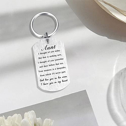 Alotozo Memorial Gifts - Sympathy Keychain for Loss of Loved One - color: Aunt Memorial Gifts