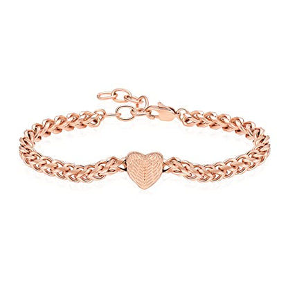 Heart Urn Link Bracelet for Ashes for Women Stainless Steel Cremation Jewelry Adjustable Keepsake Bangle Memorial Gift - color: D
