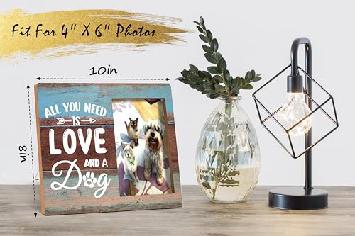 All You Need Is Love Wooden Tabletop Picture Frame - Dog & Cat Photo Frame - Memorial Gift for Pet Loss - style: YuHong-Photo Frame-B76