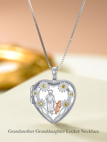 Urn Necklaces for Ashes 925 Sterling Silver Cremation Necklace Ash Pendant Memorial Jewelry Keepsake Gifts for Women - style: 3-Grandmother and Granddaughter