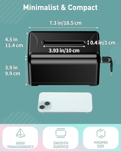 Uniclife 7.3"x 4.5" x 3.9" Black Acrylic Donation Box with Slot Lock - color: Black, size: 1 Pack