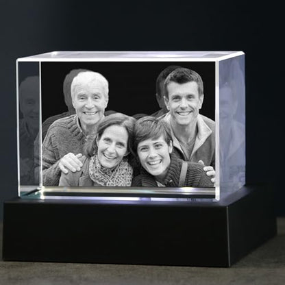 3D Crystal Photo, Valentine's Day Personalized Photo Gift,Custom 3D Picture in Crystal,Customized Birthday, Anniversary,Memorial,Couples Gifts,Custom Gift - color: Rectangle, size: Large