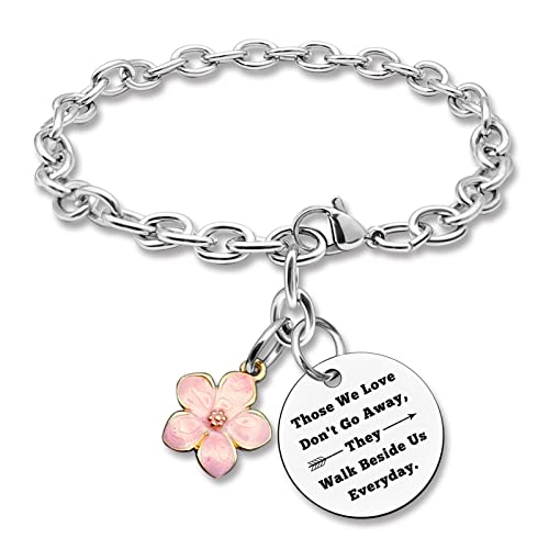 DlaeKua Bereavement Gift Bracelet Sympathy Gift for Loss of Mother Father Memorial Gifts for Loss of Husband Sister Remembrance Gifts - color: silver