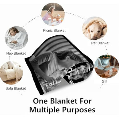 XINLING Custom Memorial Blanket with Pictures for Loss of Loved One Personalized Photo Blanket Customized Sympathy Gifts in Memory of Mom Dad Grandma Grandpa(5 Photos) - color: 5 Photos