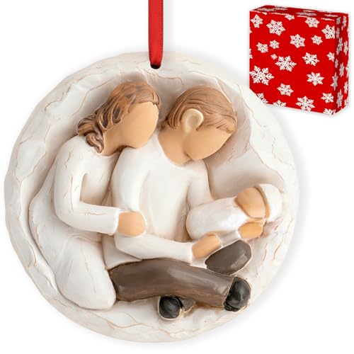 3D Babys First Christmas Ornament 2026 Boy Girl - My 1st Christmas Tree Baby Ornament 2026 for Family of 3-3D Resin Sculpture for First Time Dad Mom New Parents Gifts - style: Baby