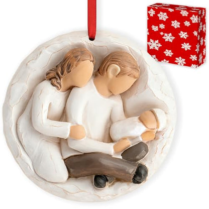 3D Babys First Christmas Ornament 2026 Boy Girl - My 1st Christmas Tree Baby Ornament 2026 for Family of 3-3D Resin Sculpture for First Time Dad Mom New Parents Gifts - style: Baby