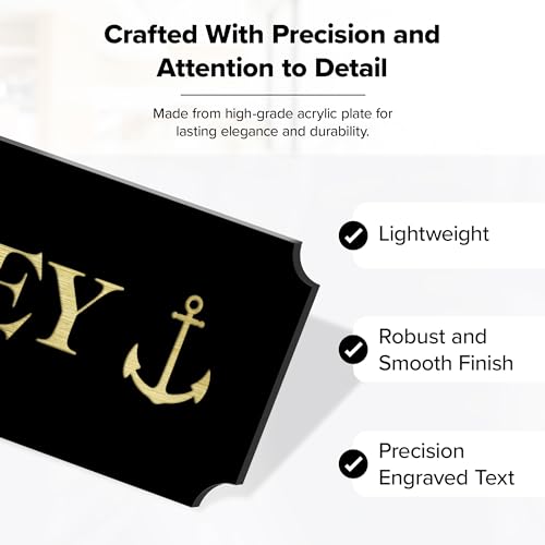 Custom Engraved Name Plate, Personalized Brushed Black/Gold Name Plaque, 2x6 Inches, Durable Engravable Impact Material, Made in The USA by My Sign Center - color: Black Gold, size: 2x6 Engraved