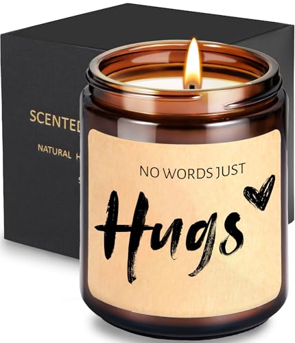 Sympathy Gifts for Loss of Loved One - No Words Just Hugs 9oz Lavender Scented Soy Candle, Bereavement Gift Idea, Memorial, Grief Support, Thinking of You, Condolence Candle for Women, Comfort Gift - color: Sympathy for Someone