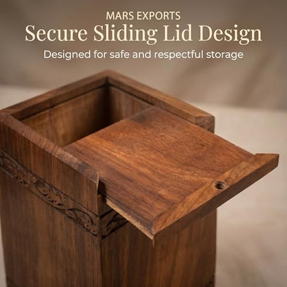 Wooden Cremation Urns Box for Human Ashes, Memorial Keepsake Boxes for Adults, Male/Female,Child, Pets Dog Cat Wood Burial Funeral Container (Deer) Urn, Capacity (Small) - size: Small