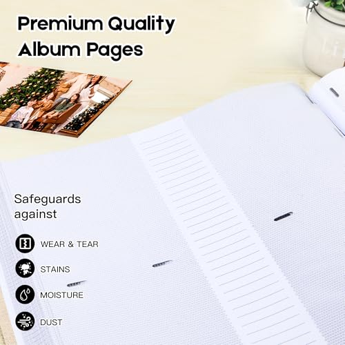 Photo Album 4x6 Vertical 600 Photos with Writing Space, Beige - color: Beige