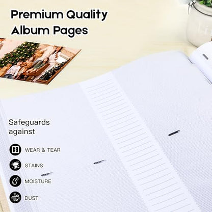 Photo Album 4x6 Vertical 600 Photos with Writing Space, Beige - color: Beige