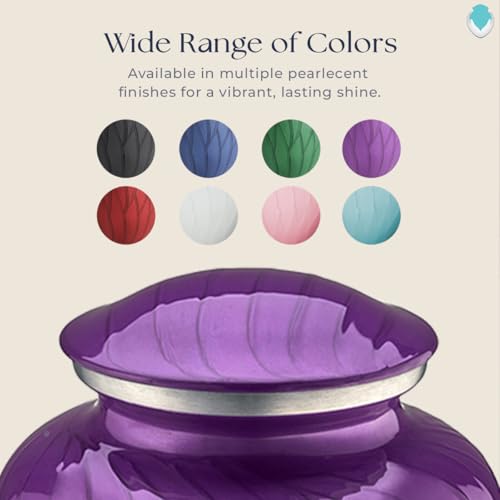 GetUrns Personalized Butterfly Cremation Urn for Human Ashes, Pearl Purple Photo Urn for Adult Male or Female, Double-Sided Custom Engraving, Holds Up to 200 Cu in - color: Pearl Purple