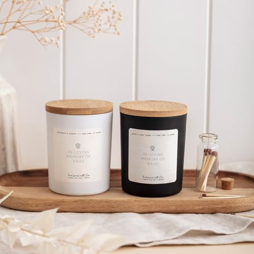 Memorial Candle Gift Box | Personalized in Loving Memory Candle with Matches | Remembrance Keepsake Gift-White/Vanilla - color: White
