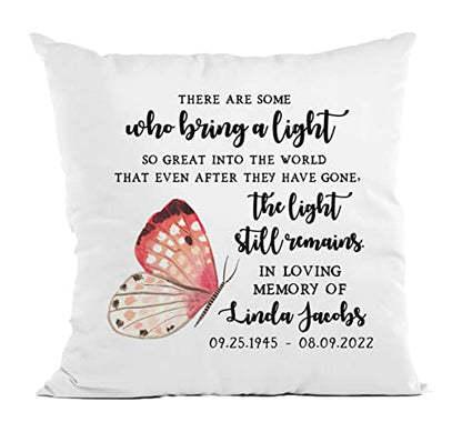 Personalized in Loving Memory Butterfly Pillow | Remembrance of Loved Ones | in Loving Memory Gift | Butterfly Memorial | Sympathy Gift | Memorial Gift | Remembrance Gift (Pillow Cover Only) - style: Pillow Cover Only