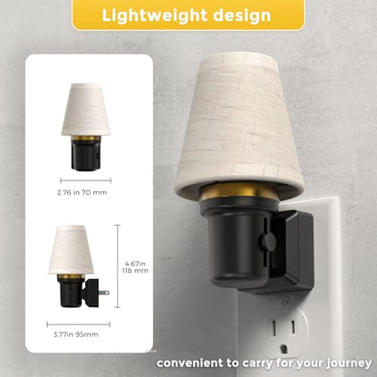 L LOHAS LED Night Lights Plug into Wall, Linen Fabric Night Light - color: Round Platform-3000K, size: 1 Pack