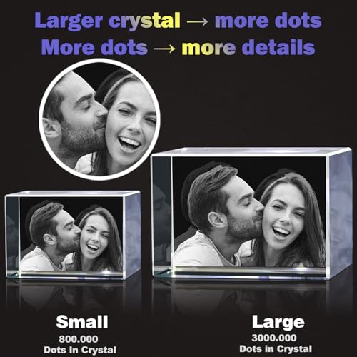 3D Crystal Photo, Personalized Photo Gift,Custom 3D Picture in Crystal,Customized Birthday, Anniversary, Memorial,Couples Gifts - color: Rectangle, size: X-Large