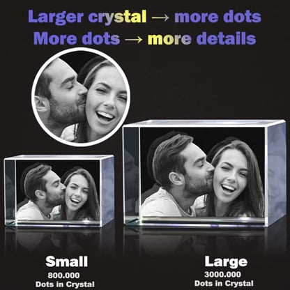 3D Crystal Photo, Personalized Photo Gift,Custom 3D Picture in Crystal,Customized Birthday, Anniversary, Memorial,Couples Gifts - color: Rectangle, size: X-Large