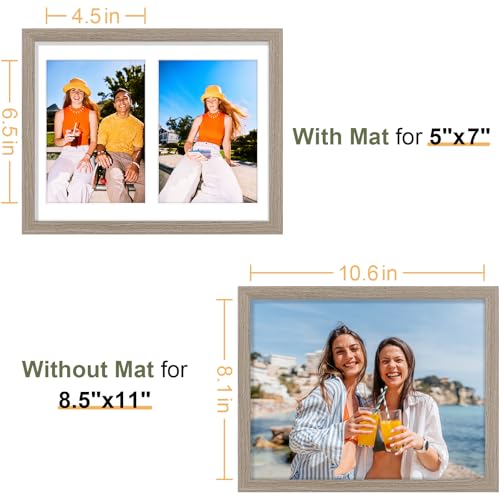 Vittanly 8.5x11 Collage Picture Frame, Displays 2Pcs 5x7 Photos - color: Light Taupe, size: 8.5x11