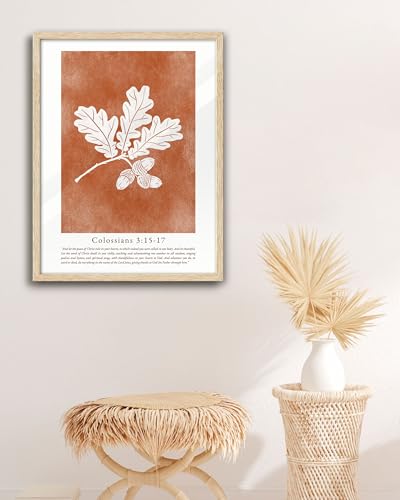 EcoHest 16x20 in Colossians Scripture Fall Botanical Christian Wall Art - color: Framed Faith, size: 20"L x 16"W