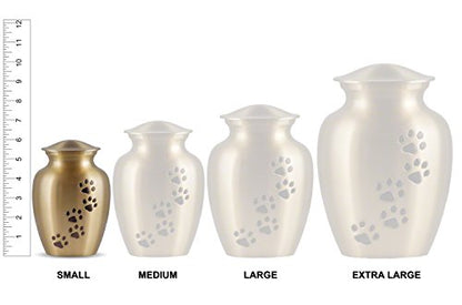 Ottillie Legacy Slate/Pewter/Vert Pet Urn, up to 25lbs - color: Slate, Vertical Pewter Paws, size: Small