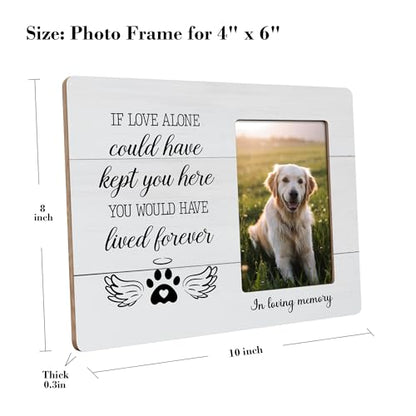 Dog Remembrance Picture Frame Gifts, In Loving Memory of Loss of Dogs, Dog Memorial Gift, If Love Alone Could Have Kept You Here Frames Fits 4x6 Photo - color: Maroon