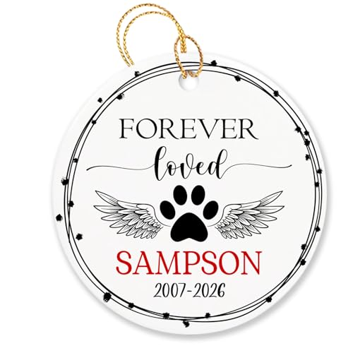 Personalized Forever Loved Xmas Ornament Gift for Owners Men Women, Custom Name Year Pet Memory Ornament Gift for Loss of A Dog Cat Pet, Pet Cat Dog Paw Angel Wings Ornament Christmas 2026 - color: Forever Loved Paw Dog Ornament