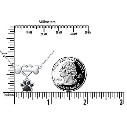 DAOCHONG 925 Sterling Silver Cute Paw Print Pendant Necklace for Women