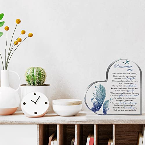 Sympathy Gift, Loss of Loved One Loss of Family Member Condolence Gifts, Condolence Gift for Loss of Loved One, Sentimental Gifts for Home, Bereavement Gift Acrylic Heart Sympathy Memorial Remember Me - style: 006