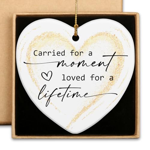 Miscarriage Gifts for Mothers Fathers Parents Loss of Angel Baby Memorial Gift Infant Loss Memorial Gifts Miscarriage Memorial Ornament 2026 Baby in Heaven Sympathy Gift Ceramic Ornaments - style: Carried for a moment